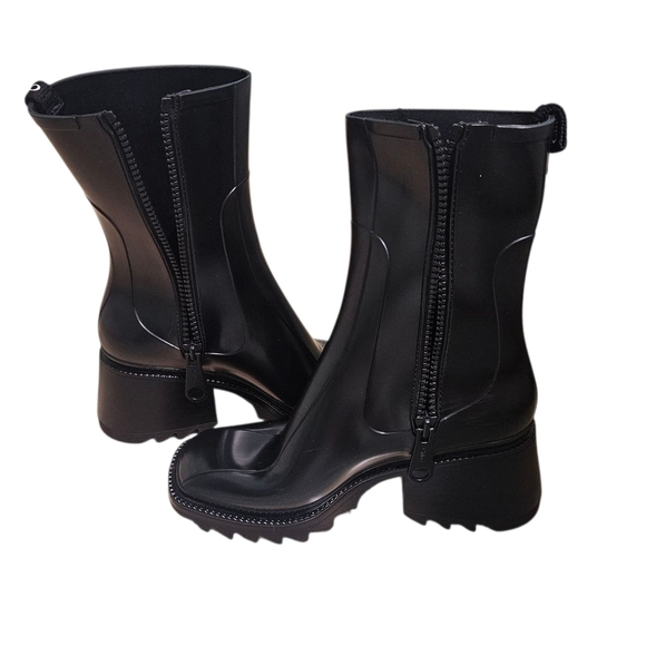 Chloé Betty Black Rubber Rain Boots – Size 41 - Picture 6 of 13